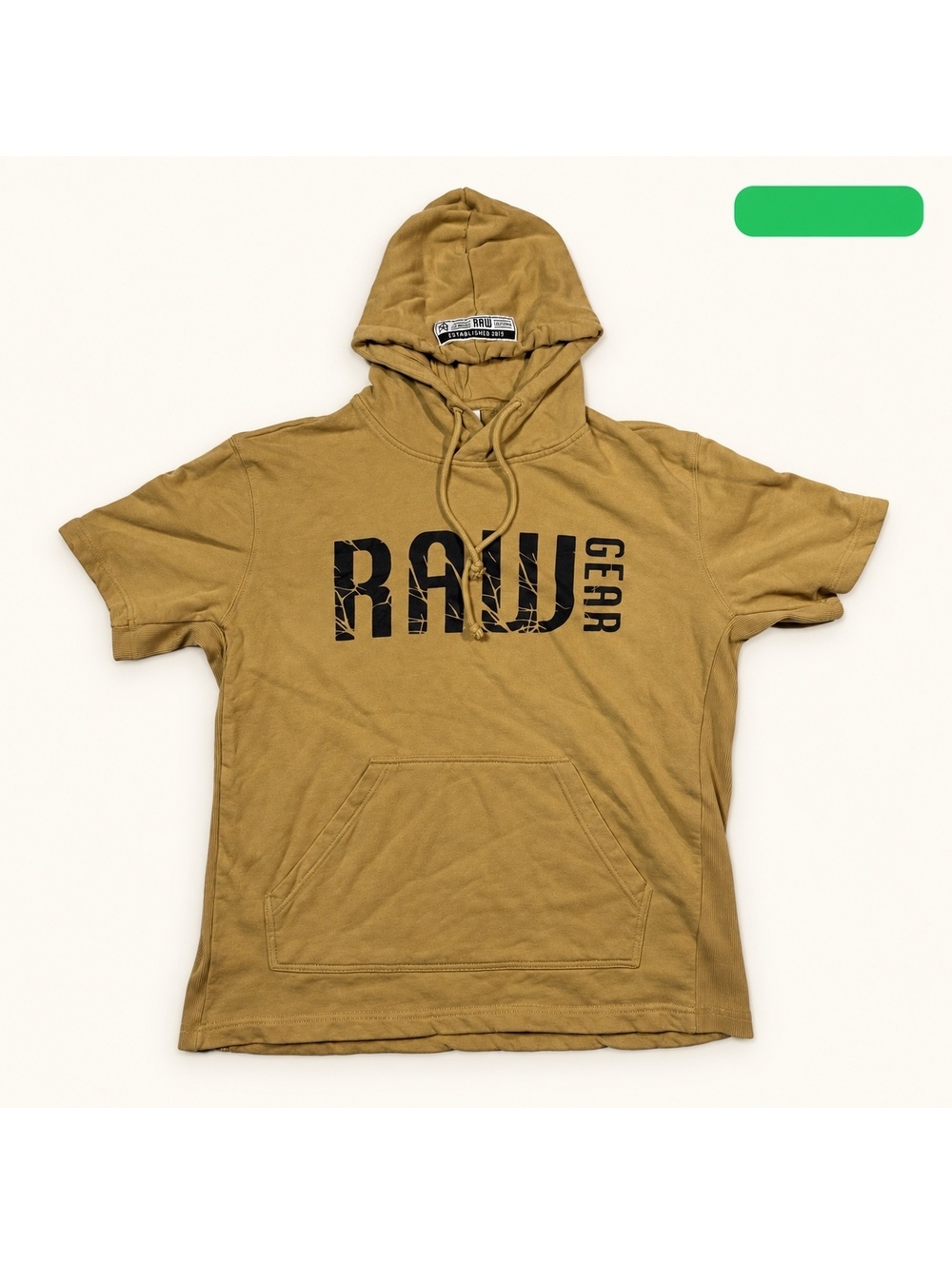 BMFIT Tan RAW Gear Short Sleeve Hoodie Size M